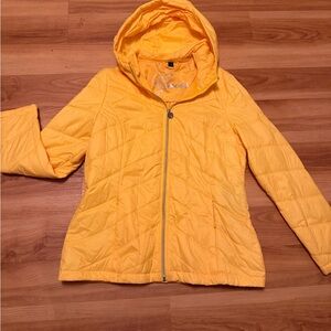Guess Women's Bright Yellow Puffer Jacket